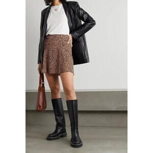 Reformation Flounce Skirt Leopard Print Size 12